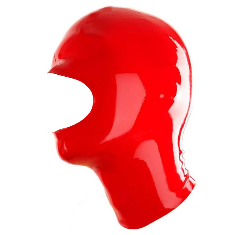 LateXcite Cagoule en latex Openose Rouge